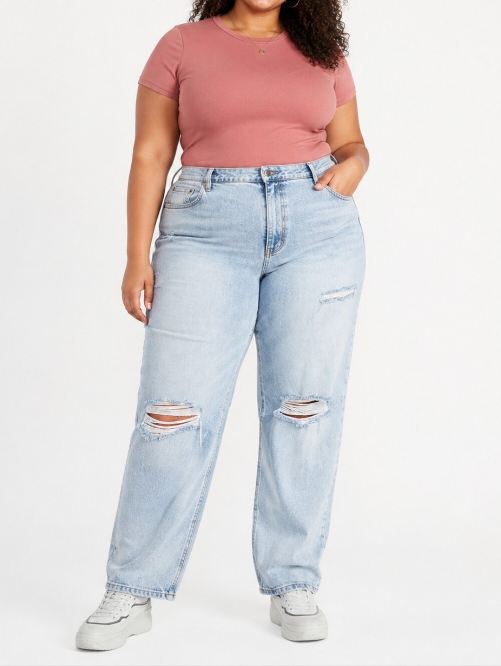 Nwt Tinseltown High Rise Baggy Straight Jeans Plus Size 24W